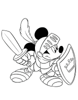 A coloring page of mickey mouse